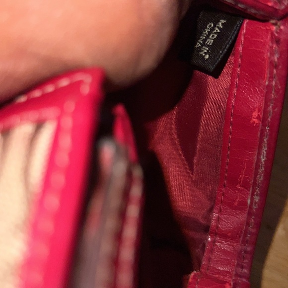 Red And Tan Coach Canvas Wallet - Picture 7 of 7